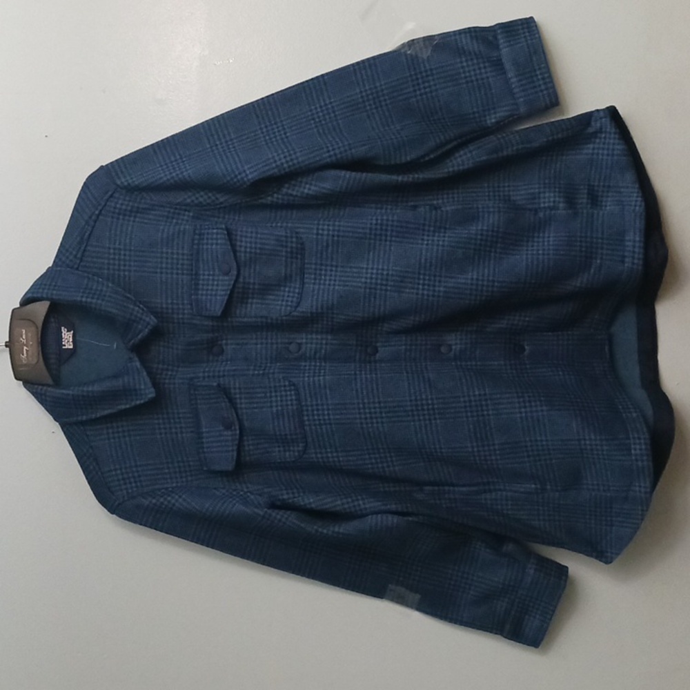 Land's End size 2X women's fleece shacket in a Glen Plaid deep sea navy …